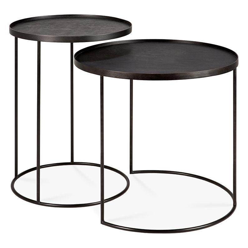 Ethnicraft Round Tray Side Table Set of 2 - Trit House